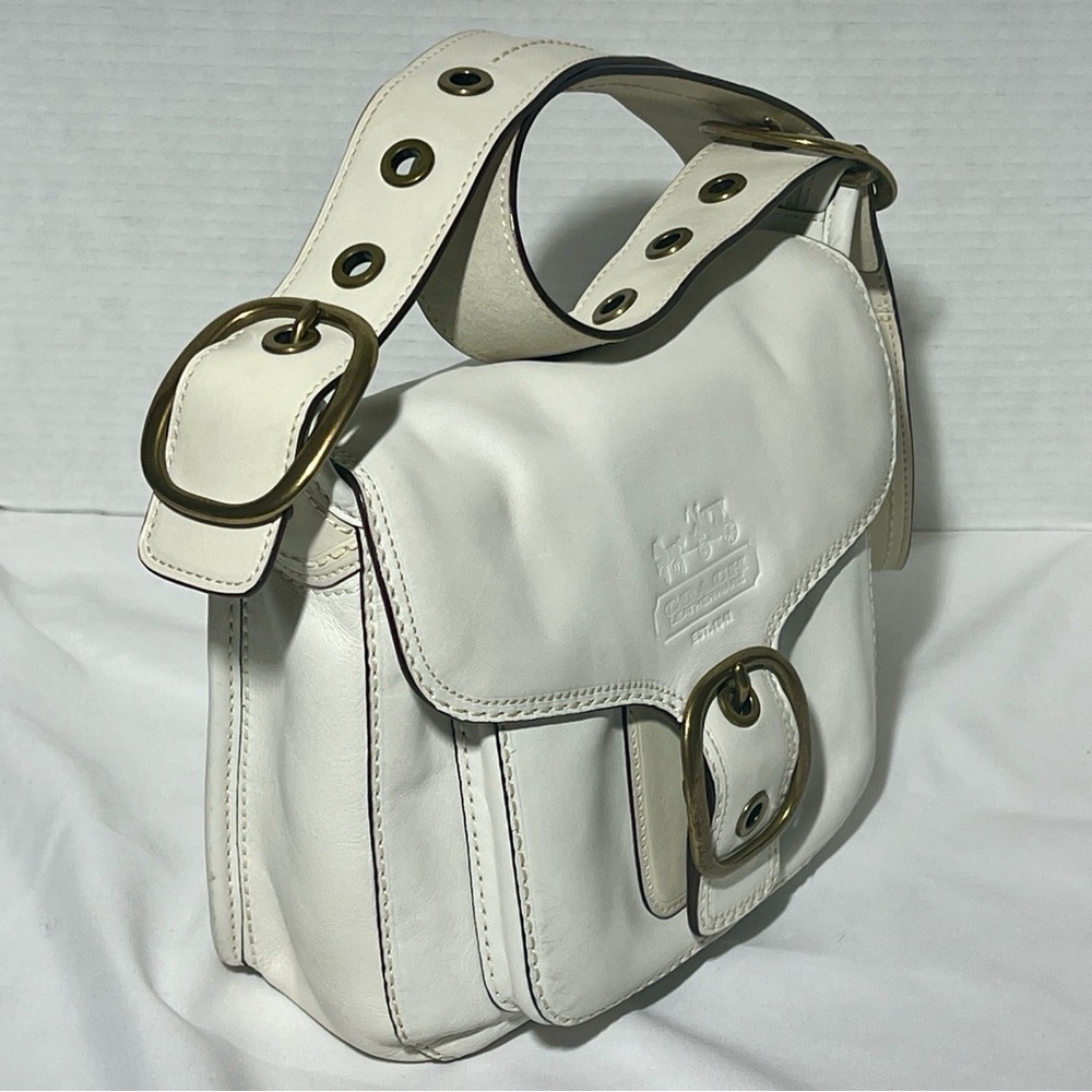 Vintage Legacy Coach Bleecker 11418 Shoulder Crossbody Flap Bag White - Picture 15 of 16